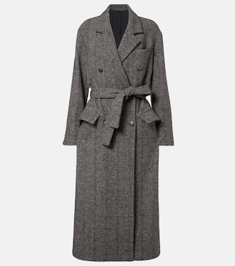 Double-breasted alpaca-blend coat | Brunello Cucinelli