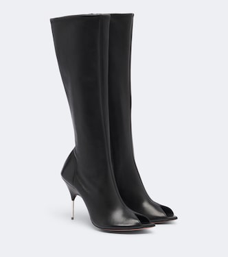 Bruna leather knee-high boots | Amina Muaddi