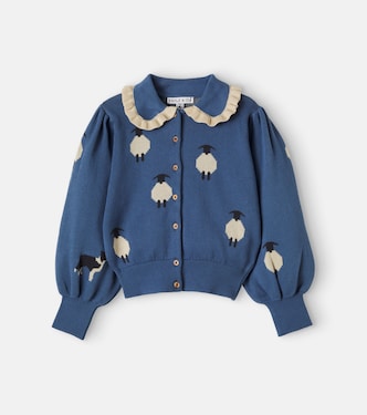 Jacquard ruffled cotton cardigan | Emile et Ida
