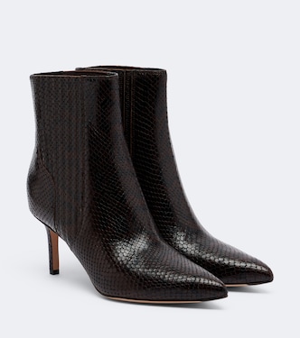 Lisa snake-effect leather ankle boots | Veronica Beard