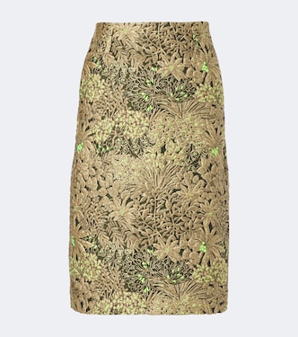 Gonna midi in jacquard floreale | Dries Van Noten