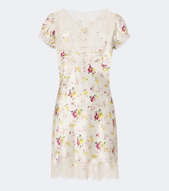 Elisaria floral lace-trimmed silk minidress | Dôen