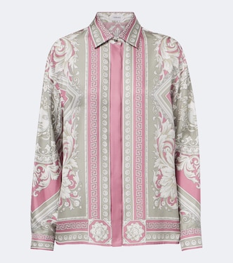 Greca printed silk twill shirt | Versace