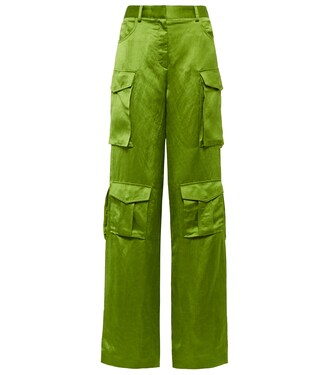 Pantalon cargo à taille haute en satin | Tom Ford