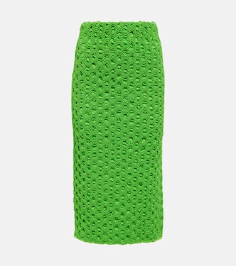 Smocked satin midi skirt | Ganni