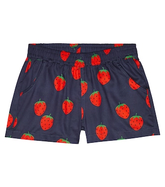 Strawberry printed cotton shorts | Mini Rodini