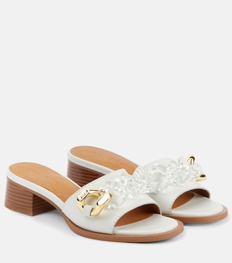 Embellished leather mules | See By Chloé