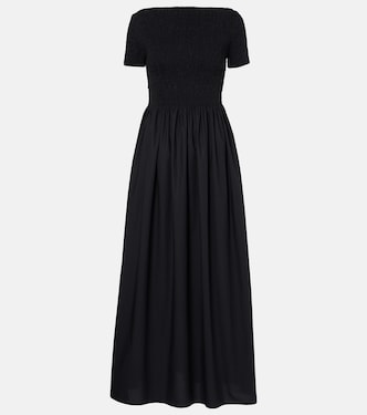 Shirred off-shoulder cotton maxi dress | Faithfull