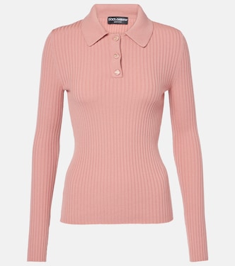 Ribbed-knit wool-blend polo sweater | Dolce&Gabbana