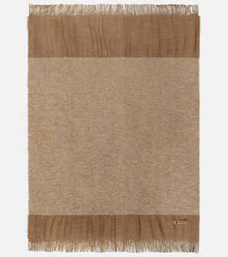 Rovere fringed wool and linen-blend blanket | The House of Lyria