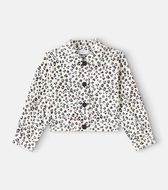 Leopard-print cotton-blend gabardine jacket | Monnalisa