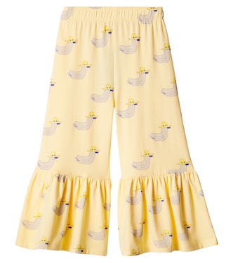 Ducks ruffled cotton pants | Tinycottons