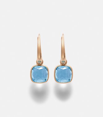 Nudo Mini 18kt rose gold earrings with topazes | Pomellato