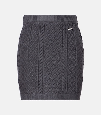Cable-knit wool and cotton-blend miniskirt | JW Anderson