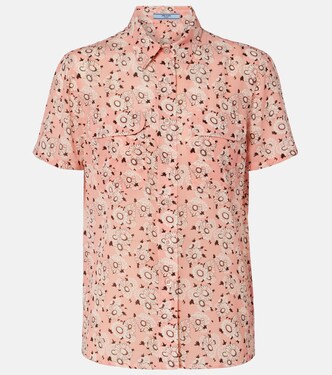 Floral silk-blend shirt | Prada