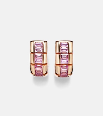 18kt rose gold earrings with sapphires | Shay Jewelry