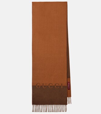 Logo wool and cashmere scarf | Gucci