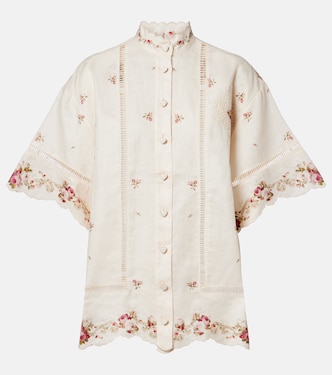 Camisa Patience de lino floral | Zimmermann