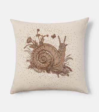 Botanist beaded linen cushion | Jonathan Adler