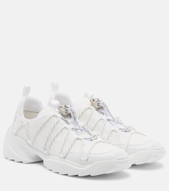 Viv' Zag leather-trimmed mesh sneakers | Roger Vivier