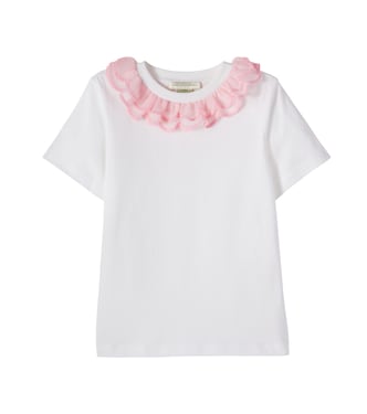 T-shirt in jersey di cotone con volant | Stella McCartney Kids
