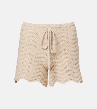 Kim crochet cotton-blend shorts | Bananhot