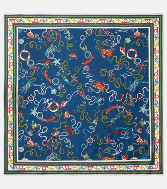 Printed silk twill scarf | Alémais
