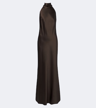 Chilton halterneck satin gown | Ralph Lauren Collection