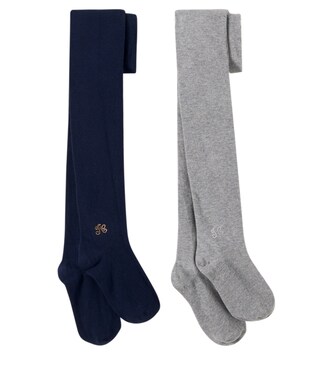 Set of 2 embellished cotton-blend tights | Tartine et Chocolat