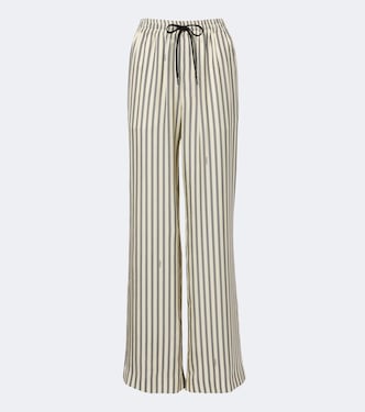 Striped silk wide-leg pants | Versace