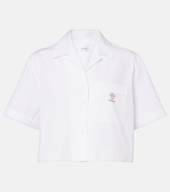 Cropped cotton poplin shirt | Versace