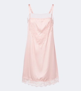 Lace-trimmed satin slip dress | Simone Rocha