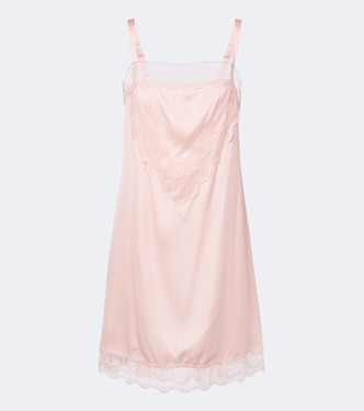 Lace-trimmed satin slip dress | Simone Rocha