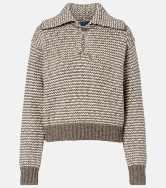 Striped cotton and wool-blend polo sweater | Polo Ralph Lauren