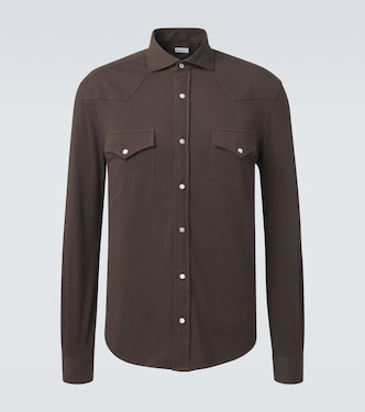 Cotton piqué shirt | Brunello Cucinelli