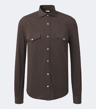 Cotton piqué shirt | Brunello Cucinelli