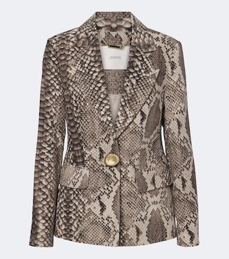 Birch snake-print satin twill blazer | Joseph