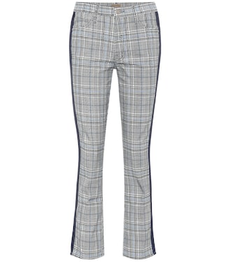 Pantalon The Insider Ankle en coton à carreaux | Mother