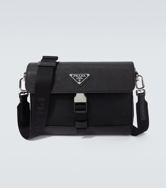 Re-Nylon leather-trimmed crossbody bag | Prada