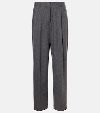 Low-rise wool-blend flannel straight pants | Toteme