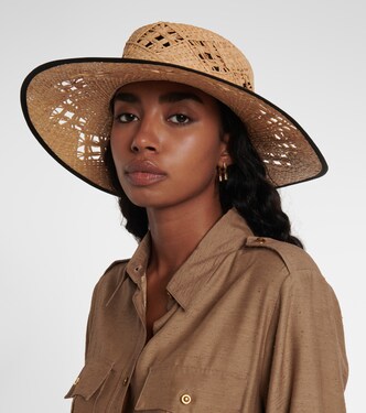 Loro Piana Braided Tan Ofelia Sun Hat Size S Loro Piana Ofelia Straw Sun Hat - Orange | Editorialist main image 4