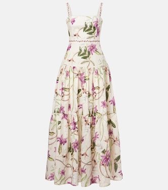 Robe longue Lime imprimée en coton | Agua by Agua Bendita