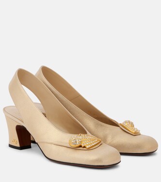 Adamantine embellished slingback pumps | Valentino Garavani