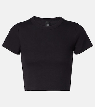 Kelly cropped cotton-blend jersey T-shirt | Leset