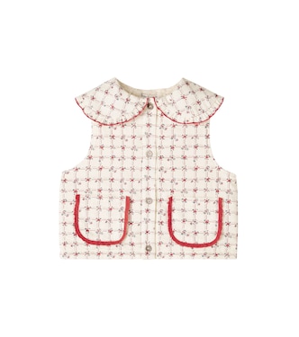 Lissy embroidered floral cotton vest | Bebe Organic