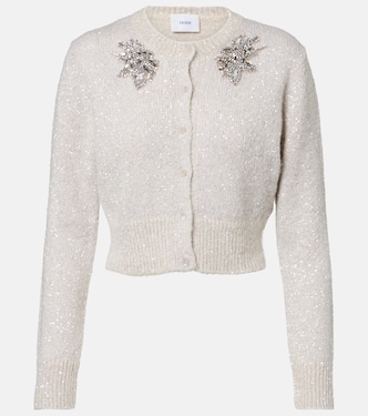 Cardigan cropped in misto alpaca con paillettes | Erdem