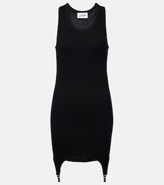 فستان قصير من القطن الجيرسيه بحبكة مضلعة | Jean Paul Gaultier