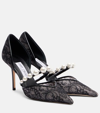Pumps Aurelie 85 aus Spitze und Leder | Jimmy Choo