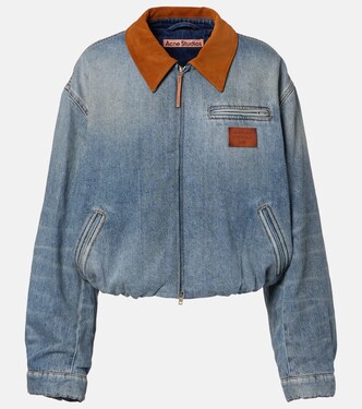 Okra suede-trimmed denim blouson jacket | Acne Studios