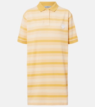 Striped cotton piqué polo dress | Prada